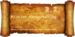 Michler Keresztély névjegykártya